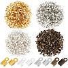 1200Pcs 4 Colors Iron Folding Crimp Ends IFIN-CN0001-07-1