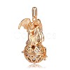 Golden Plated Brass Hollow Round Cage Pendants KK-J249-05G-2