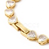 Clear Cubic Zirconia Heart Link Chain Bracelet LS-BJEW-E073-05G-4