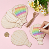 20Pcs Hot Air Balloon Unfinished Blank Wooden Pendants for Christmas Painting Arts NJEW-SP0001-15-4