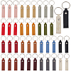 42Pcs 14 Colors Leather Keychains with Platinum Alloy Rings KEYC-DC0001-30-1