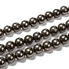 Natural Pyrite Beads Strands G-L031-8mm-01-1