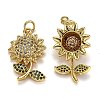 Brass Micro Pave Cubic Zirconia Pendants X-ZIRC-L100-039G-2