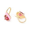 Teardrop Cubic Zirconia Dangle Earrings with Enamel for Women EJEW-P196-01G-01-2