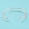 Rack Plating Brass Double Lines Cuff Bangles for Women BJEW-M304-01S-4
