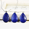 Teardrop Natural Lapis Lazuli Pendant Necklaces & Dangle Earrings Sets FS-WGAC060-07-1