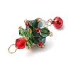 3Pcs 3 Colors Christmas Theme Glass Pendants PALLOY-JF02892-5