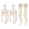 2 Pairs 2 Style Alloy Cloud Chandelier Earrings EJEW-FI0002-24-1