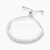 Brass Cubic Zirconia Bolo Tennis Bracelets BJEW-P232-01P-01-1