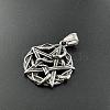 304 Stainless Steel Punk Skull Pentagram Pendant Necklaces for Men's Jewelry WZ8704-3