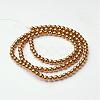 Non-Magnetic Synthetic Hematite Beads Strands G-G091-3mm-1-2