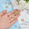 8Pcs 2 Styles Brass Micro Pave Cubic Zirconia Pendants KK-HS0015-18-3