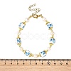 Flower Printed Handmade Porcelain Cube & Natural Pearl Beaded Necklaces BJEW-JB14176-4