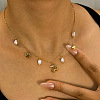 304 Stainless Steel & Imitation Pearl Cherry Heart Flower Pendant Bib Necklaces for Women FS-WG0B26B-01-3