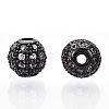 Rack Plating Brass Cubic Zirconia Beads ZIRC-S001-6mm-A01-2