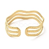 Ion Plating(IP) 304 Stainless Steel Wave Open Cuff Bangles BJEW-L682-008G-2