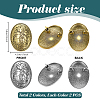 4Pcs 2 Colors Viking Oval with Symbol Alloy Lapel Pins for Backpack Clothes JEWB-PH0001-72-4