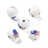 Independence Day Theme Wood European Beads WOOD-M011-07G-1