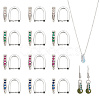 16Pcs 4 Colors Rack Plating Brass Pave Cubic Zirconia Snap on Bails KK-AR0003-55S-1