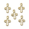 Brass Tiny Cross Charms KK-L205-10G-1