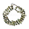 Boho Glass & Dyed Natural Shell Beaded Chips 3 Layer Necklaces for Women NJEW-H047-01A-2
