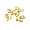 Golden Plated Alloy Letter Pendants X-PALLOY-J718-01G-Z-2