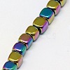 Electroplate Non-magnetic Synthetic Hematite Beads Strands X-G-J172-3x3mm-03-2