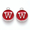 Platinum Plated Alloy Enamel Charms ENAM-S118-03W-P-1