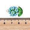 Glass Seed Beaded Pendants PALLOY-MZ01395-04-3