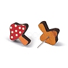 Natual Wood Easter Stud Earrings EJEW-C013-02C-1