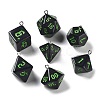 7 Styles Opaque Resin Polyhedral Dice Pendants Set RESI-A029-01B-1