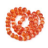 Handmade Luminous Transparent Lampwork Beads Strands LAMP-T017-04C-2