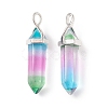 Faceted Bullet Glass Pointed Pendants KK-E282-01P-07-4