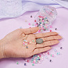 500Pcs Inside Colours Transparent Glass Seed Beads SEED-TA0001-75-6