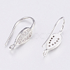 Brass Micro Pave Cubic Zirconia Earring Hooks X-ZIRC-K075-38P-3