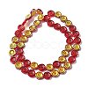 Half Electroplate Baking Paint Glass Beads Strands EGLA-K061-11A-AB02-2
