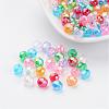 AB Color Transparent Acrylic Faceted Round Beads X-PL642-1
