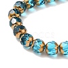 Transparent Electroplate Glass Beads Strands GLAA-G098-01-4
