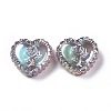 UV Plating Rainbow Iridescent Acrylic Beads X-OACR-E007-03-3