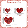 8Pcs 3 Style Heart Handmade Appliques PATC-FG0001-71-2