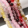 Crackle Baking Paint Imitation Jade Glass Beads Strands DGLA-T003-8mm-M-6