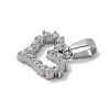 304 Stainless Steel Micro Pave Cubic Zirconia Pendants STAS-Z107-04P-07-2