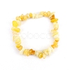 Natural Yellow Jade Chips Beaded Stretch Bracelet for Women PW-WG72437-18-1