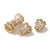 Rack Plating Brass Pave Clear Cubic Zirconia Beads KK-M285-12G-2