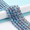 Electroplated Synthetic Quartz Crystal Beads Strands G-Z038-A02-02FR-1-2