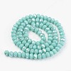 Electroplate Opaque Solid Color Glass Beads Strands X-EGLA-A034-P8mm-L15-2