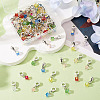 105Pcs 7 Colors Electroplate Transparent Glass Charms PALLOY-TAC0231-5