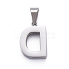Non-Tarnish 304 Stainless Steel Letter Pendants STAS-H127-D-P-2