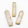 Electroplated Natural & Dyed Druzy Agate Pendants G-N0167-026-2