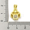 Rack Plating Brass Micro Pave Clear Cubic Zirconia with Enamel Pendant X-KK-B091-37G-02-3